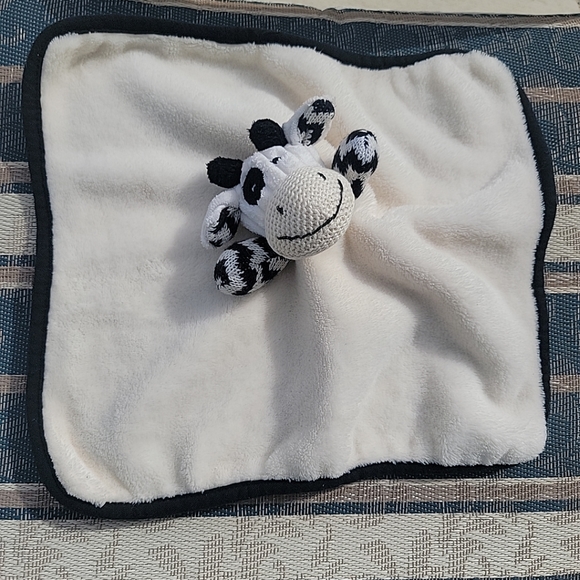 Evergreen Enterprise Lovey Security Blanket Corduroy Crew Cow Rattle Baby Toy - Picture 1 of 9